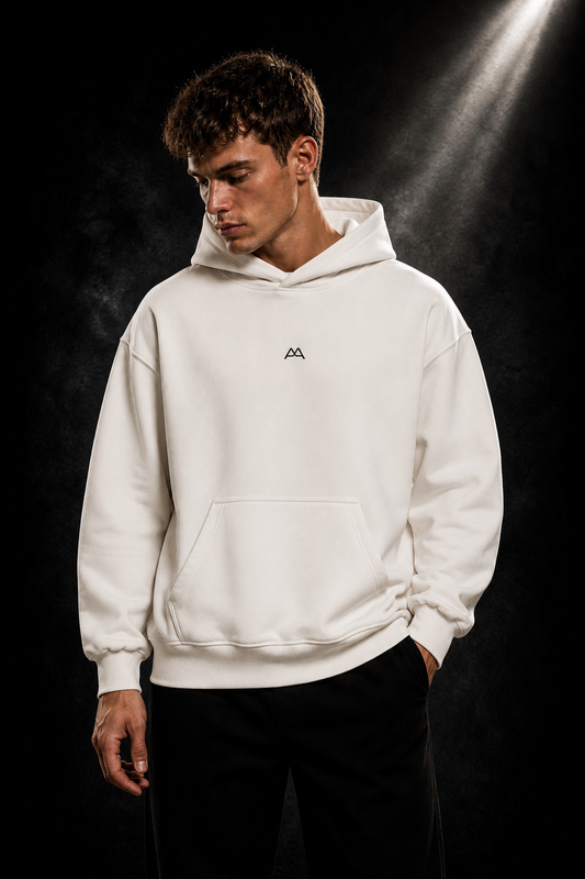 Premium Oversized Hoodie - AA CORE - clean white